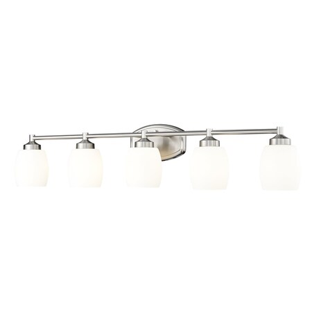 Z-Lite Kendrick 5 Light Vanity, 39.25in. W x 8.5in. H, Brushed Nickel 745-5V-BN